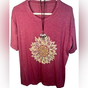 CREW NECK SHORT SLEEVE SUNFLOWER T-Shirt